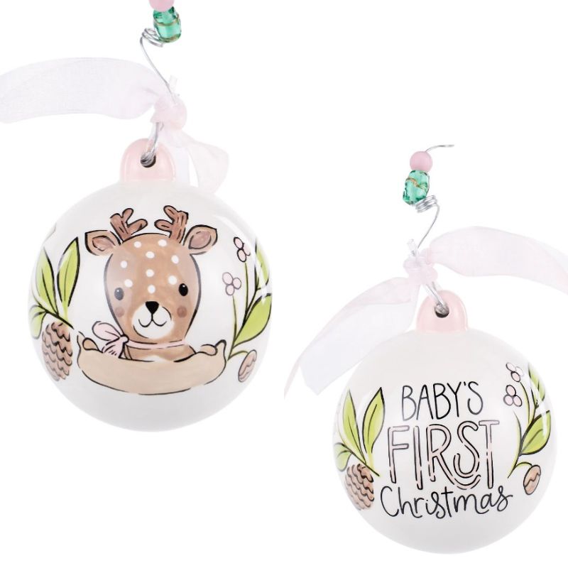 Baby Girl Deer 1st Christmas Ornament